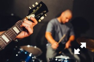 Band recording in a studio